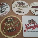Lot of 5 Leinenkugel's Beer, Chippewa Falls Wisconsin Vintage Coasters