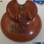 Vintage  Lapp 1930 Ceramic threaded Pole electric Insulator Round Bottom