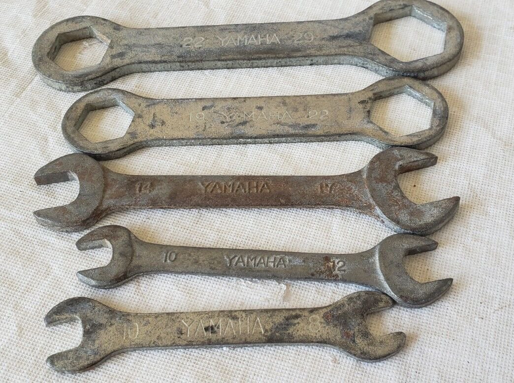 Yamaha lot of 5 Metric 8,10,14,19,22 Open Ended & Box Wrench Tool Motorcycle