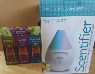 SpaRoom Scentifier Fragrance Diffuser in White w/sensory pack  BRAND NEW Lot 2