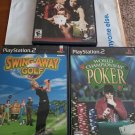 Ps2 Games LOT of 3 Swing Away Golf, High Roller Casino, Poker Tested