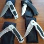 Pocket Knife's Lot of 4 Foldable With Belt Clips & Nylon Pouches