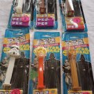 Assorted STAR WARS Pez Dispensers LOT of 6-NIB 1997 Luke, Leia,Ewok,Chewy,C3P0