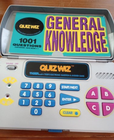 Quiz Wiz Handheld Electronic Game with Question Book Vintage 1993 General Tiger