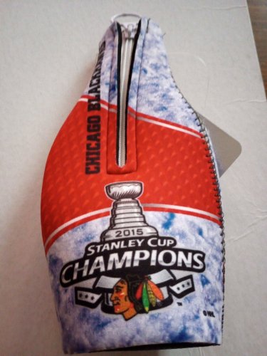 Stanley Cup Champions Blackhawks Bottle Koozie Rare 2015 New NHL
