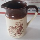 Holly Hobbie Hearth & Home Creamer Pitcher, 5" tall, 1979, Cream Colored Tan Top