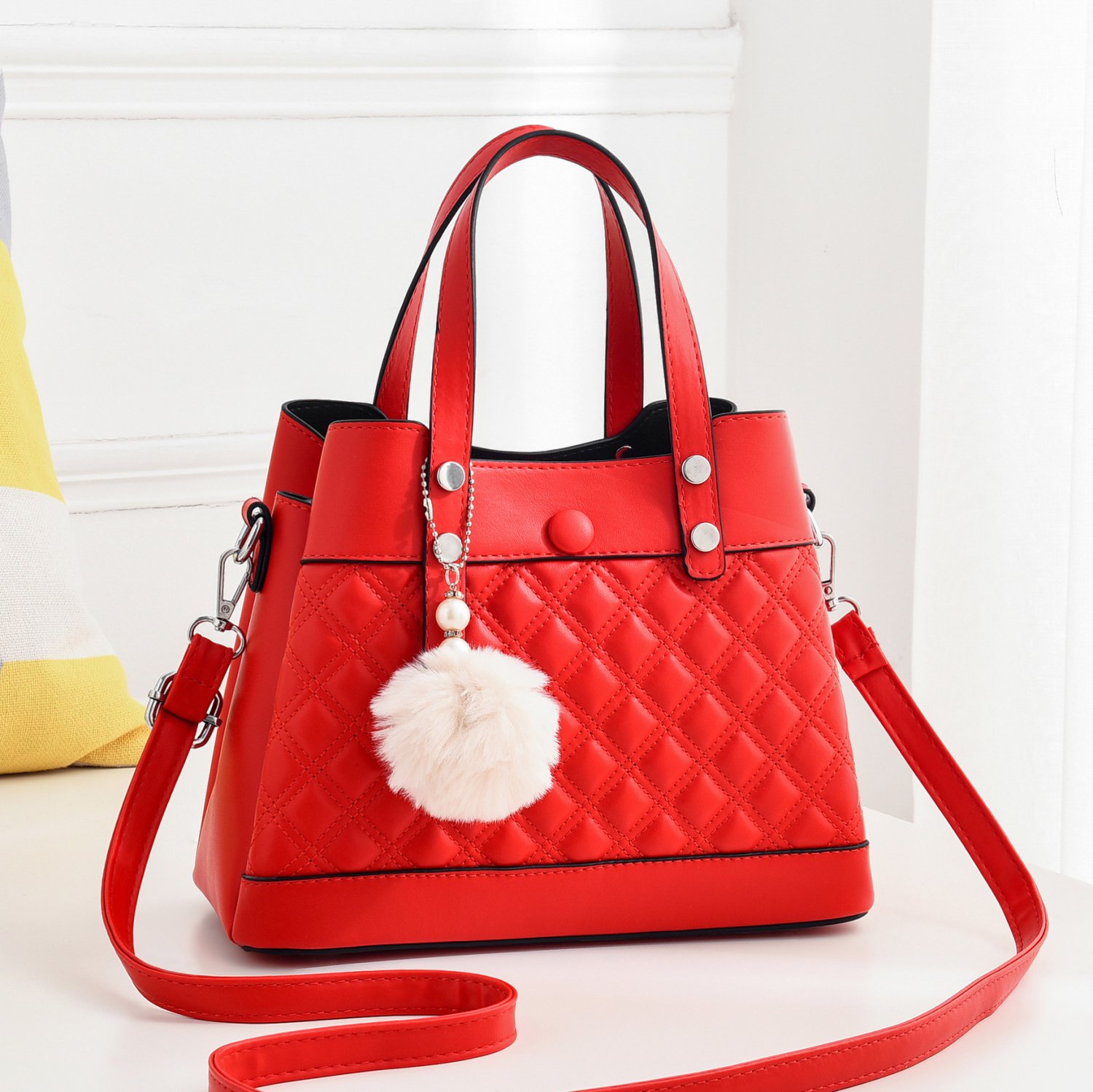 New big bag shoulder bag simple women bag fashion casual diagonal bag Red