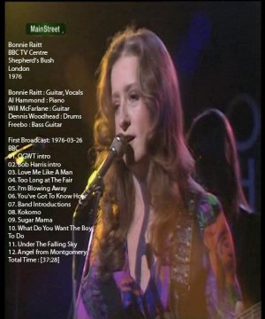 Bonnie Raitt 1976 Live DVD