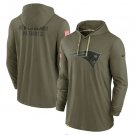 New England Patriots 2022 Salute to Service Tonal Pullover Olive Hoodie
