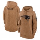 Women's New England Patriots 2024 Salute to Service Brown Pullover Hoodie