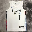 Brooklyn Nets #1 Mikal Bridges Men's White Basketball Jersey