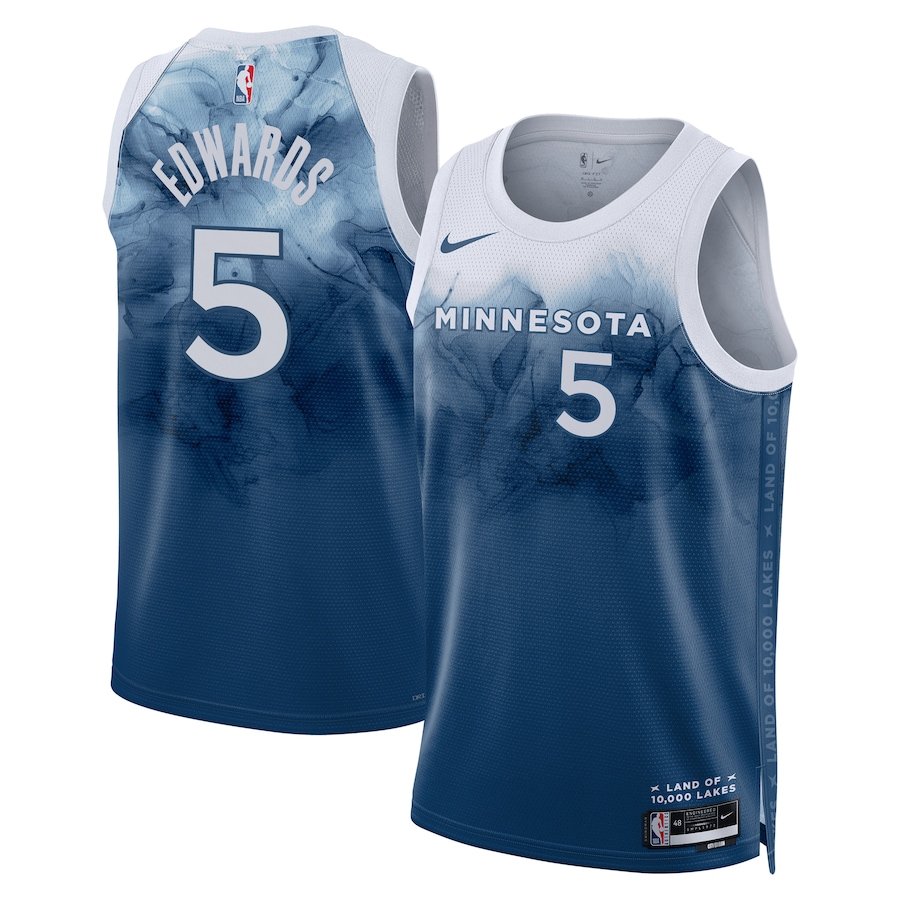Minnesota Timberwolves #5 Anthony Edwards Men's Navy Basketball Jersey