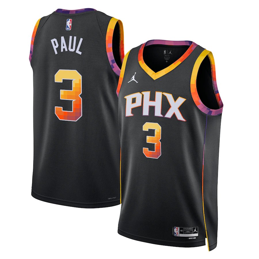 Phoenix Suns #3 Chris Paul Men's Black Basketball Jersey