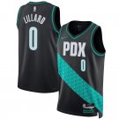 Portland Trail Blazers #0 Damian Lillard Men's Black Basketball Jersey