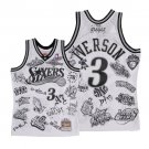 Philadelphia 76ers #3 Allen Iverson Men's White Basketball Jersey
