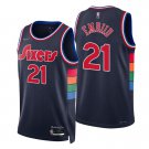 Philadelphia 76ers #21 Joel Embiid Men's Navy Basketball Jersey