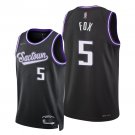 Sacramento Kings #5 De'Aaron Fox Men's Black Basketball Jersey