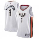 New Orleans Pelicans #1 Zion Williamson Men's White Basketball Jersey