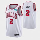 Chicago Bulls #2 Lonzo Ball Men's White Basketball Jersey