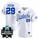 Men's Kentucky #29 Robert Hogan 2024 College World Series White Baseball Stiched Jersey