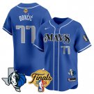 Men's Dallas Mavericks #77 Luca Doncic Finals 2024 Blue Baseball Stiched Jersey