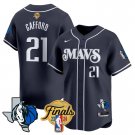 Men's Dallas Mavericks #21 Daniel Gafford Finals 2024 Navy Baseball Stiched Jersey