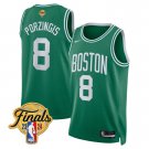 Men's Boston Celitics #8 Kristaps Porzingis 2024 Finals Icon Green Basketball Stiched Jersey