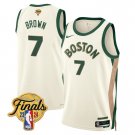 Men's Boston Celitics #7 Jaylen Brown 2024 Finals 23\24 City White Basketball Stiched Jersey