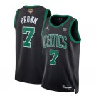 Men's Boston Celitics  #7 Jaylen Brown 2024 Finals Statement Black Basketball Stiched Jersey