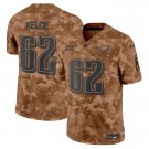 Men's #62 Jason Kelce Philadelphia Eagles Salute To Service 2024 Vapor Limited Jersey - Brown Camo