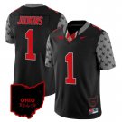 Men's #1 Quinshon Judkins Ohio State Buckeyes Black Football Stitched Jersey