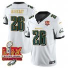 Men's #26 Saquon Barkley Philadelphia Eagles Super Bowl White Football Stitched Jersey