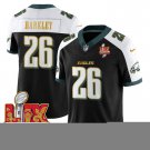 Men's #26 Saquon Barkley Philadelphia Eagles Super Bowl Black Alternate Football Stitched Jersey
