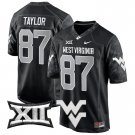 Men's #87 Kole Taylor Jr. West Virginia Mountaineers 2024 Coal Football Stitched Jersey