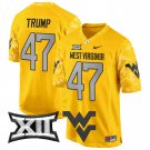 Men's #47 Donald Trump West Virginia Mountaineers 2024 Gold Football Stitched Jersey