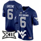 Men's #6 Garrett Greene West Virginia Mountaineers 2024 Navy Football Stitched Jersey