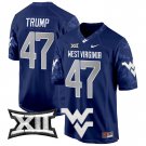 Men's #47 Donald Trump West Virginia Mountaineers 2024 Navy Football Stitched Jersey