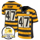 Men's #47 Donald Trump Pittsburgh Steelers Throwback 2024 Bumble Bee Football Stitched Jersey