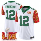 Men's #12 Randall Cunningham Philadelphia Eagles Super Bowl Kelly White Stitched Football Jersey