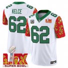 Men's #62 Jason Kelce Philadelphia Eagles Super Bowl Kelly White Stitched Football Jersey