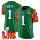 Men's #1 Jalen Hurts Philadelphia Eagles Super Bowl Kelly Green Stitched Football Jersey