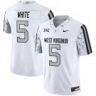 Men's #5 Pat White West Virginia Mountaineers 2024 White Stitched Football Jersey