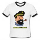 CAPTAIN HADDOCK Ringer tee tintin movie comic funny T-shirt S M L XL 2XL