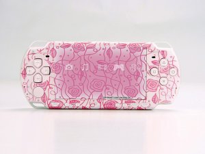 VINYL SKIN for Sony new PSP 2000 Pink Rose Theme t06