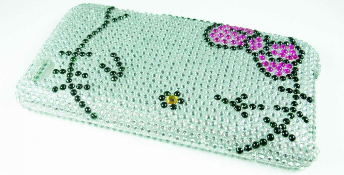 Silver Hello Kitty Bling Crystal Case Cover for Apple iPod Touch 4 iTouch 4