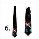 Necktie with geographic maps stars and universe