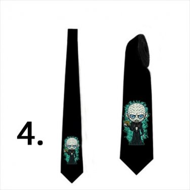 Necktie with hellraiser comic horror for Halloween theme party