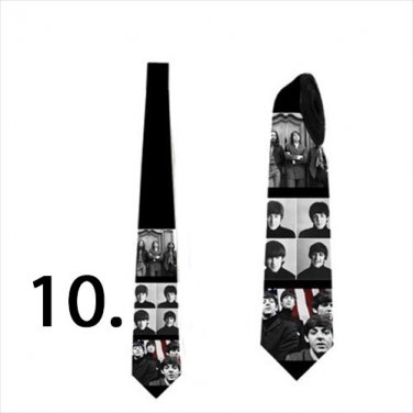 Necktie with rock and roll band images