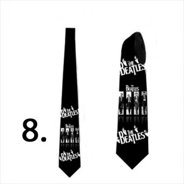 Necktie with rock and roll music band images