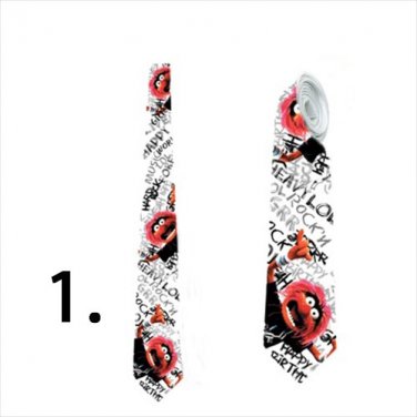 Necktie with monster animal muppet
